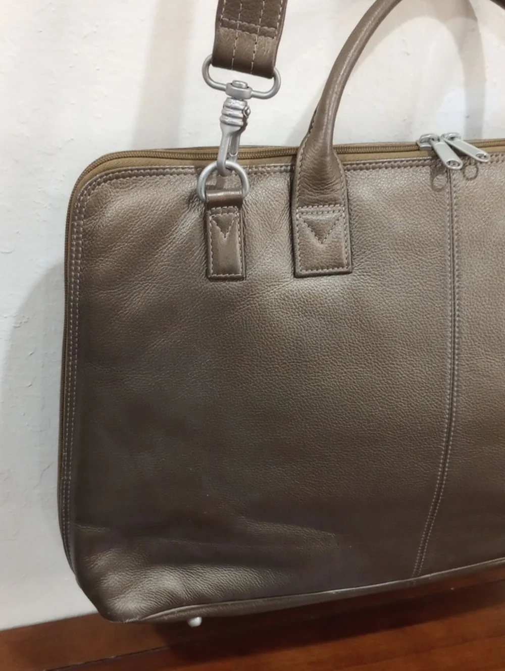 Barneys New York Bronze Leather Briefcase - Vintage!
